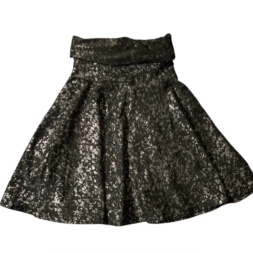 American Apparel Black Skater Skirt with Silver Metallic Fleck